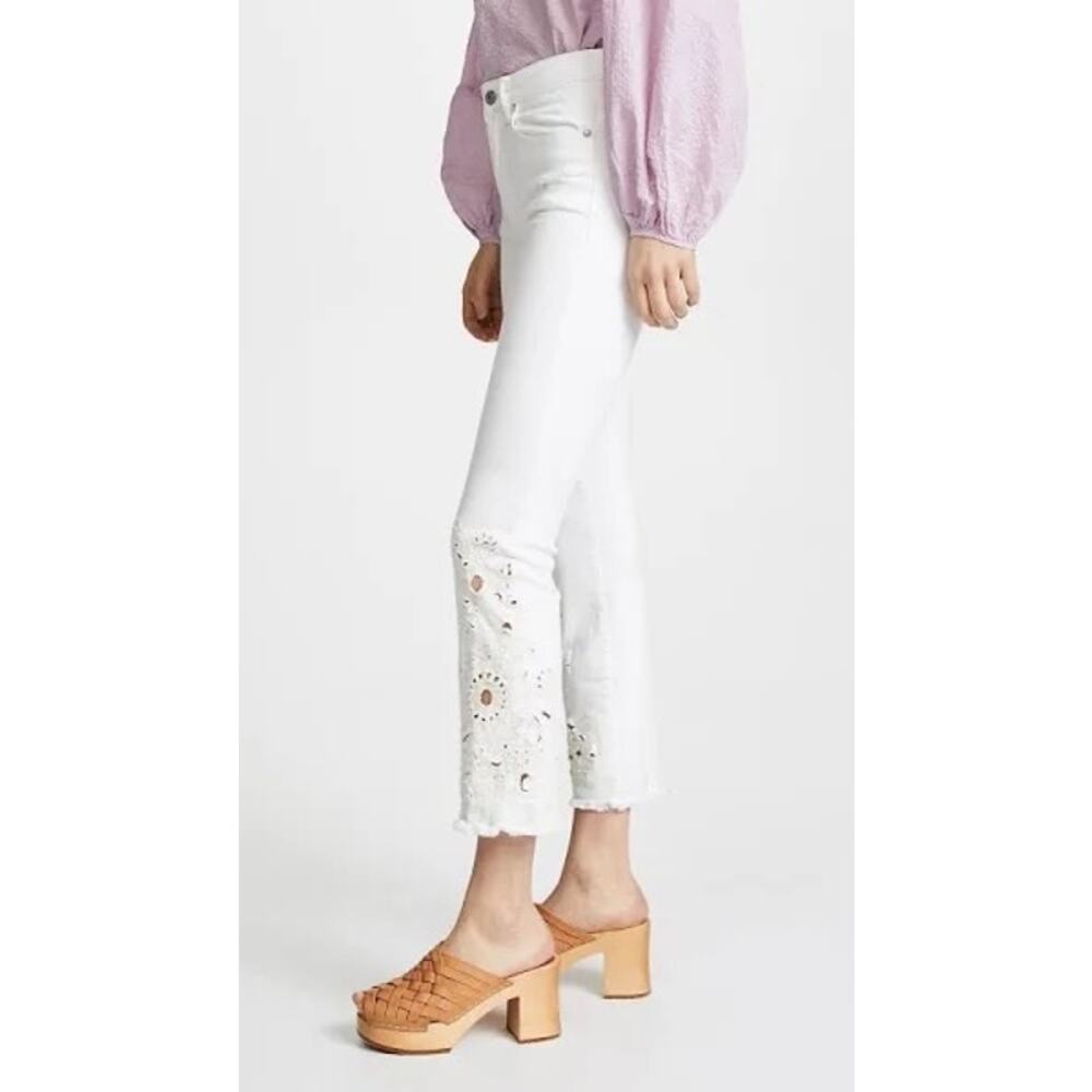 Free People Cutwork Cigarette Jeans in White - Picture 2 of 9